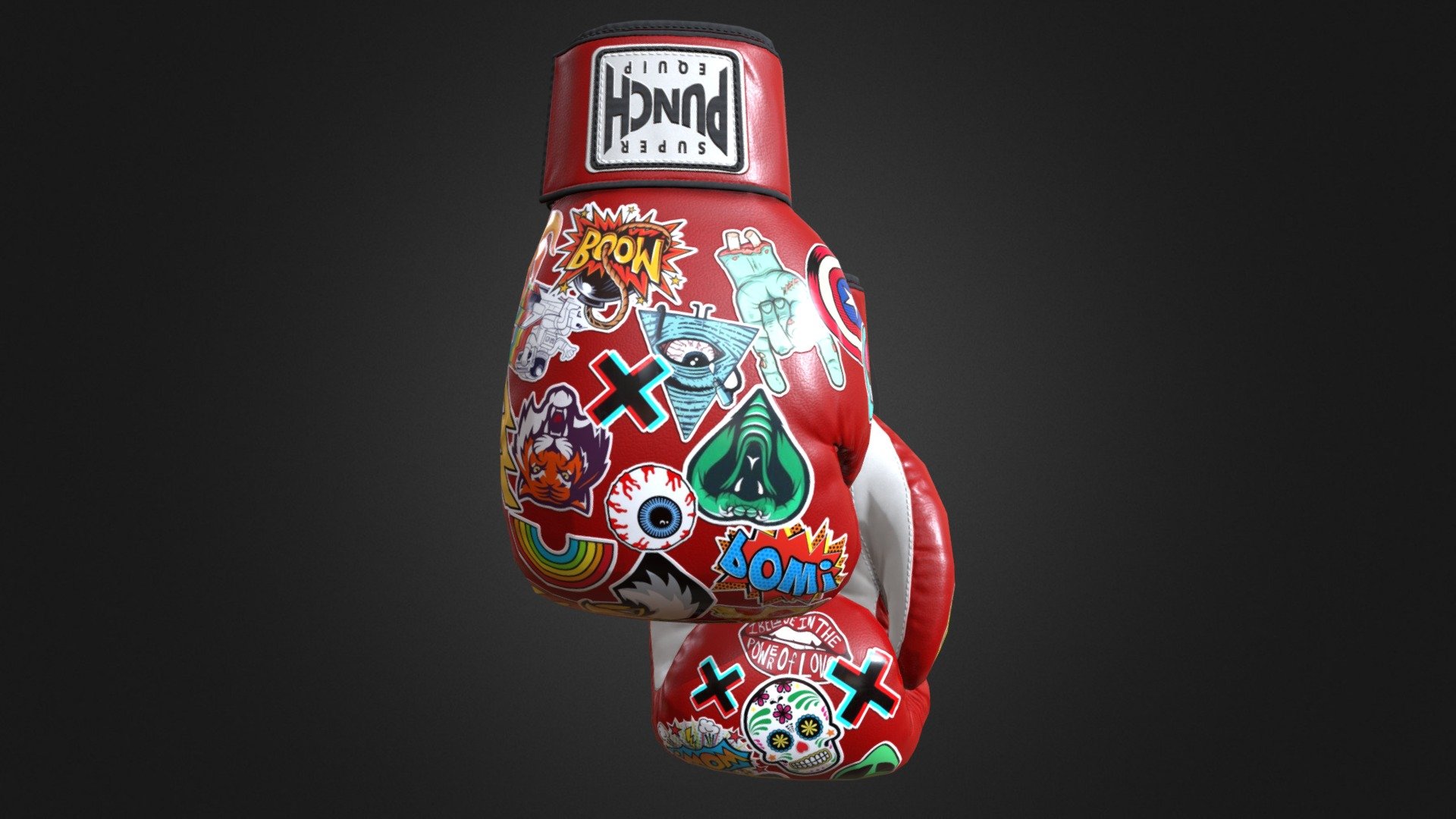 Боксерские перчатки 3d