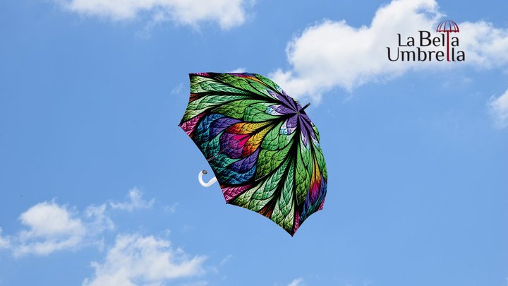 Peacock Umbrella - Stick 3D Model