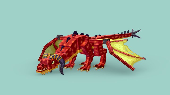 Red Dragon (Minecraft) 3D Model