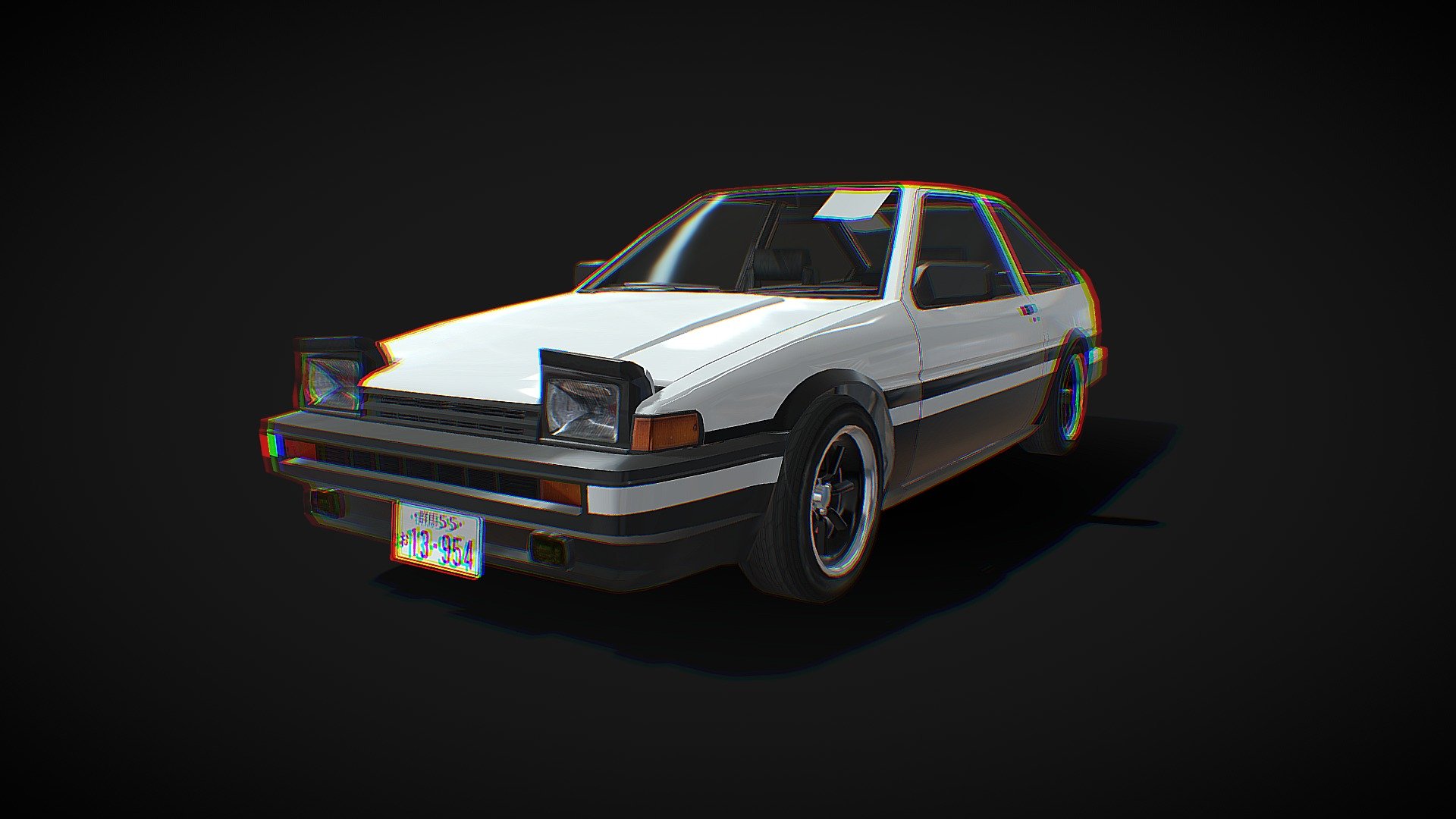 Ae86 from anime initial d with smz s-3d tuning