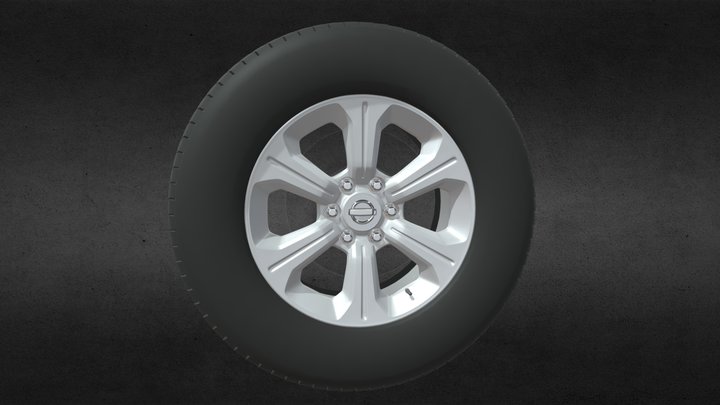 Nissan Navara Rim And Tire 3D Model