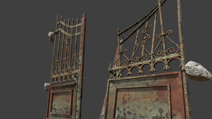 Rusty old gate 3D Model