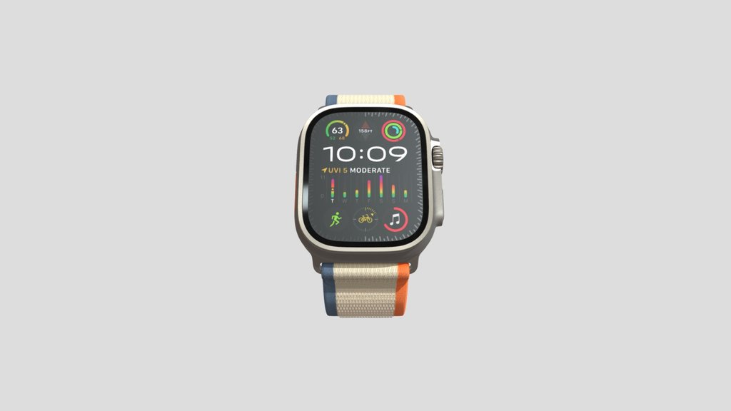 appl watch ultra trail loop orange and beige