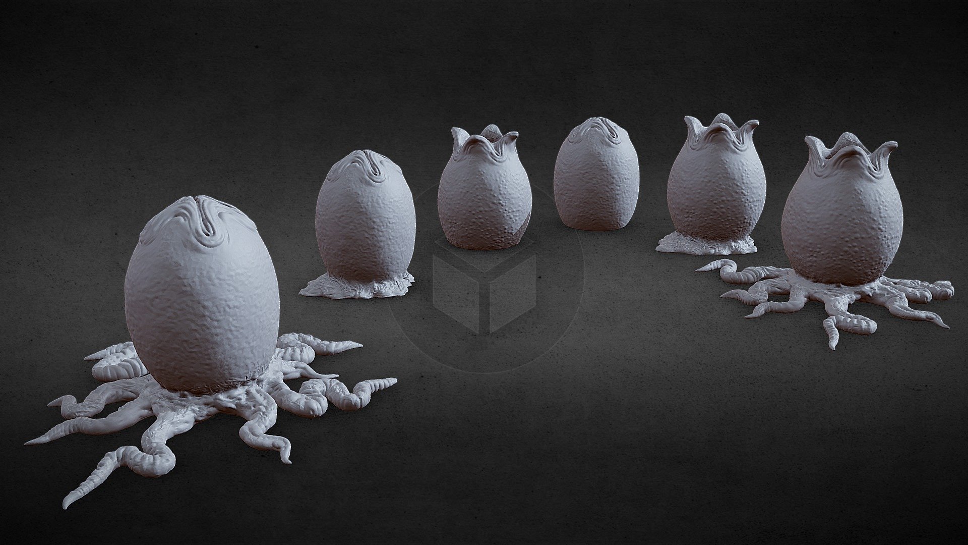 3D PRNTBLE ALIEN EGG OVOMORPH 1979 SIX VARIANTS - Buy Royalty Free 3D ...