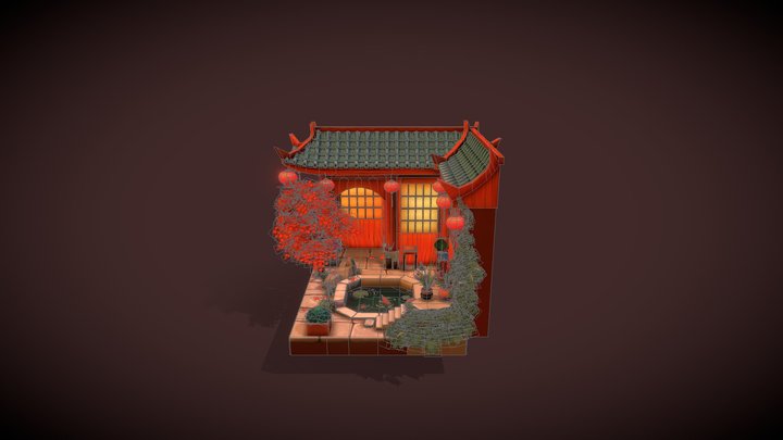 chinese maple temple 3D Model