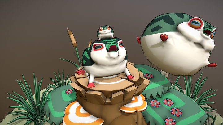 Balloon Frog, Lollihop 3D Model