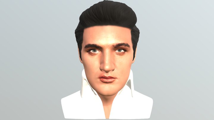 Elvis Presley bust for full color 3D printing 3D Model