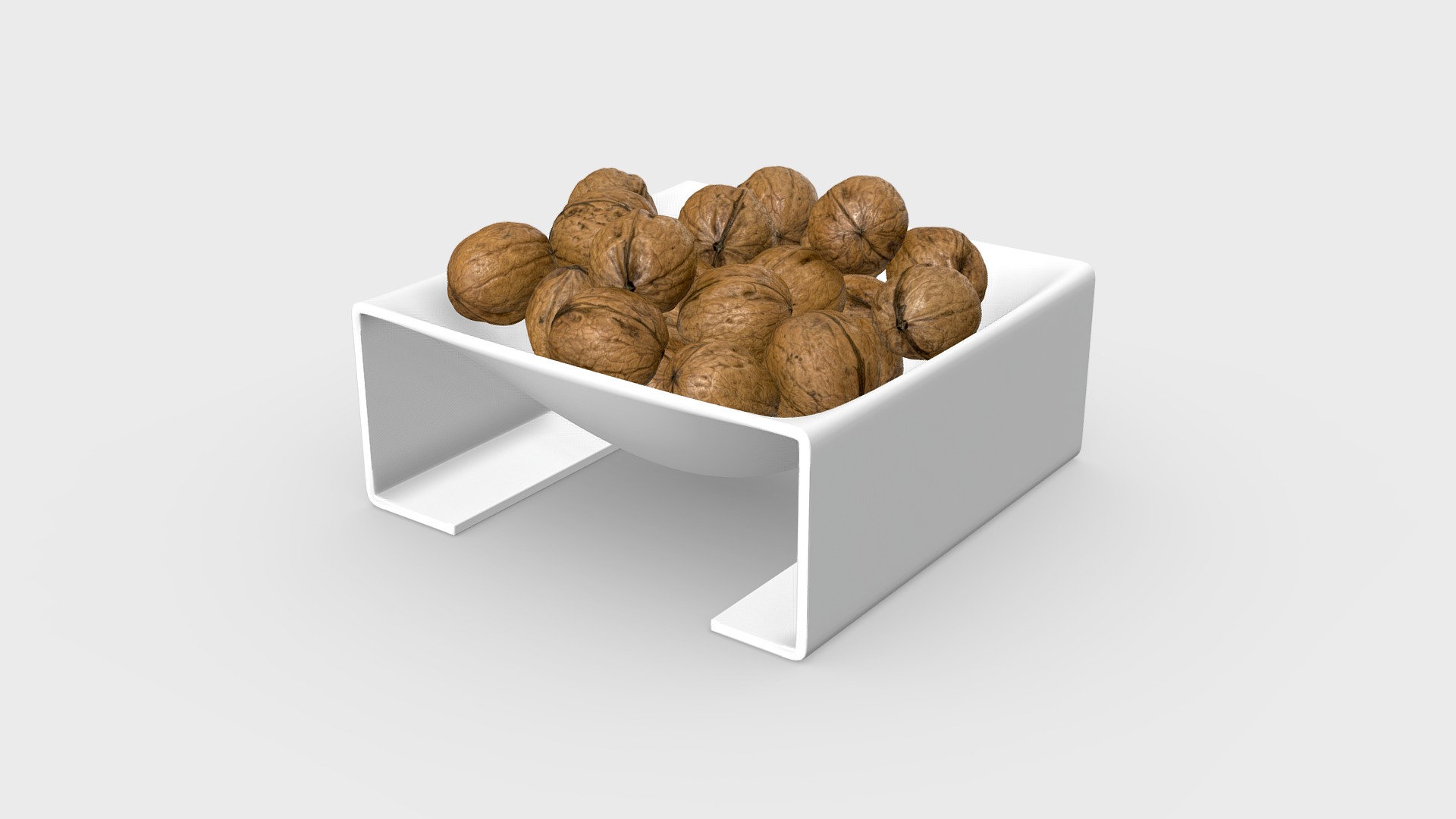 3D model Bowl of Walnuts - This is a 3D model of the Bowl of Walnuts. The 3D model is about a box of nuts.