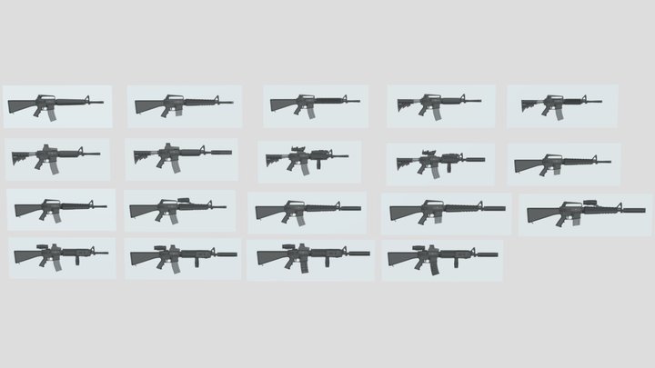 M-16/M-4 design templates – Free 3D Model STL