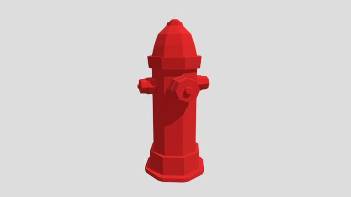 Low Poly Fire Hydrant 3D Model