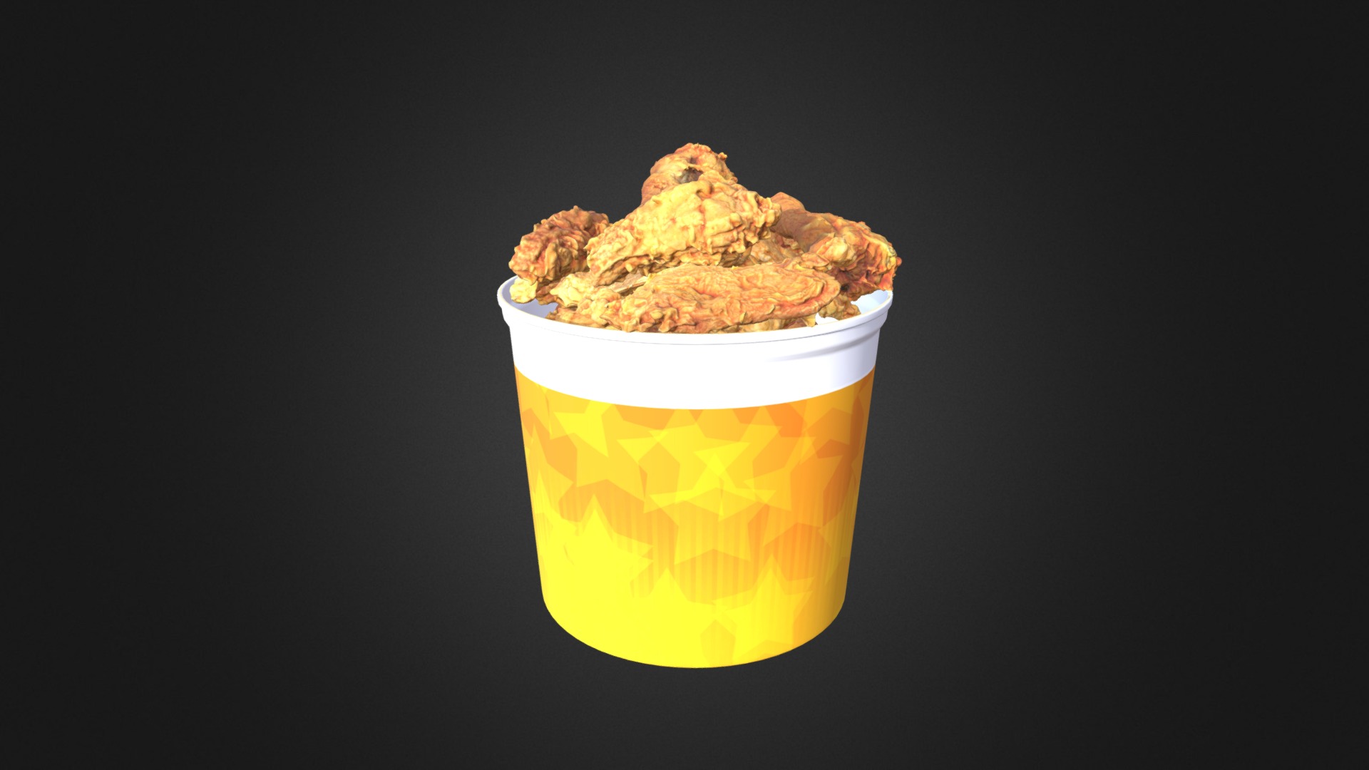 3D model Fried chicken bucket - This is a 3D model of the Fried chicken bucket. The 3D model is about a glass of ice cream.
