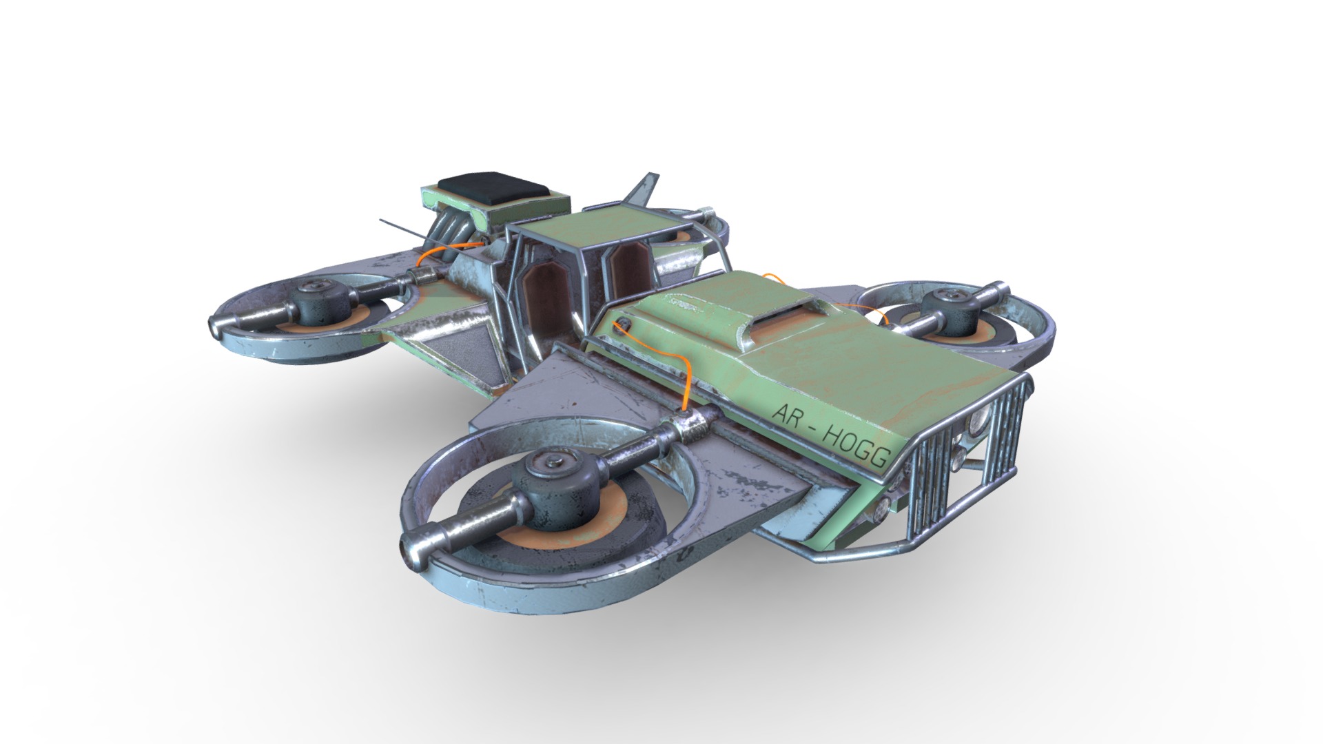 3D model AR-Hogg Vehicle - This is a 3D model of the AR-Hogg Vehicle. The 3D model is about a green and black machine.