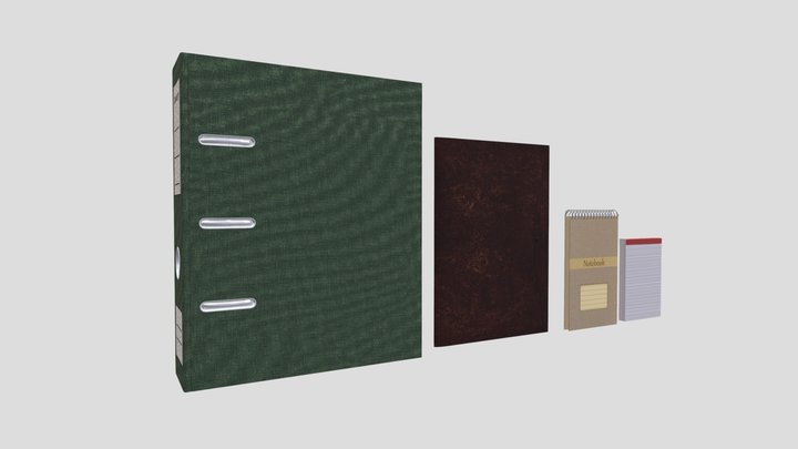 Notebook, Ring- Binders, Folder,Collection 01 3D Model