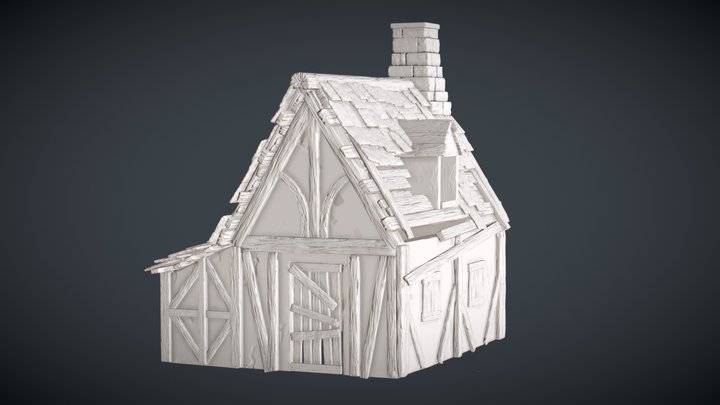 Medieval House Modular Asset 3D Model