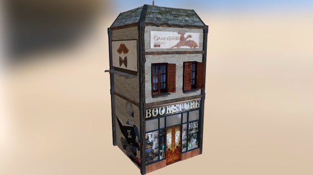 Bookstore cityscene 3D Model