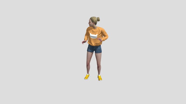 Female Reacting 3D Model