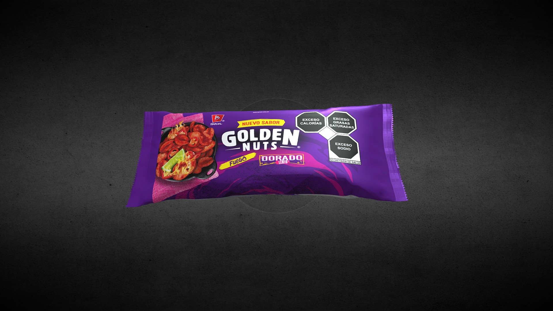 Golden Nuts Fuego 78g 360 3D model by Bimbo (BimboPanes) [59b5801