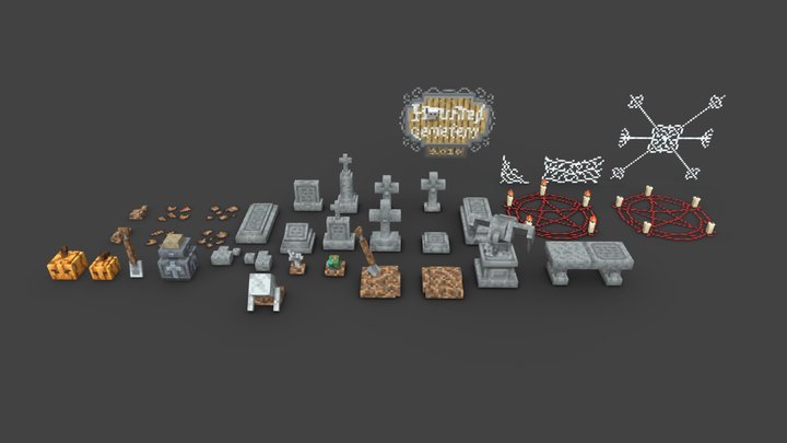 Haunted Cemetery | Made for Minecraft 3D Model