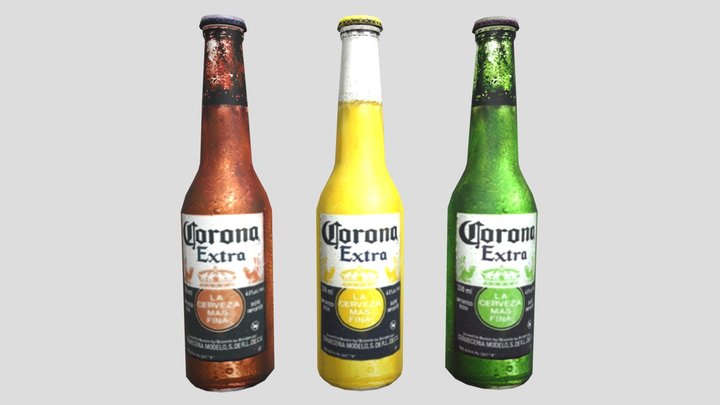Corona Beer - Low Poly 3D Model