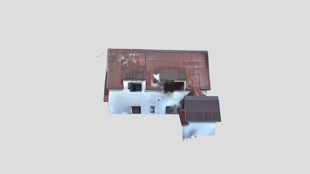 Residential house with red roof.