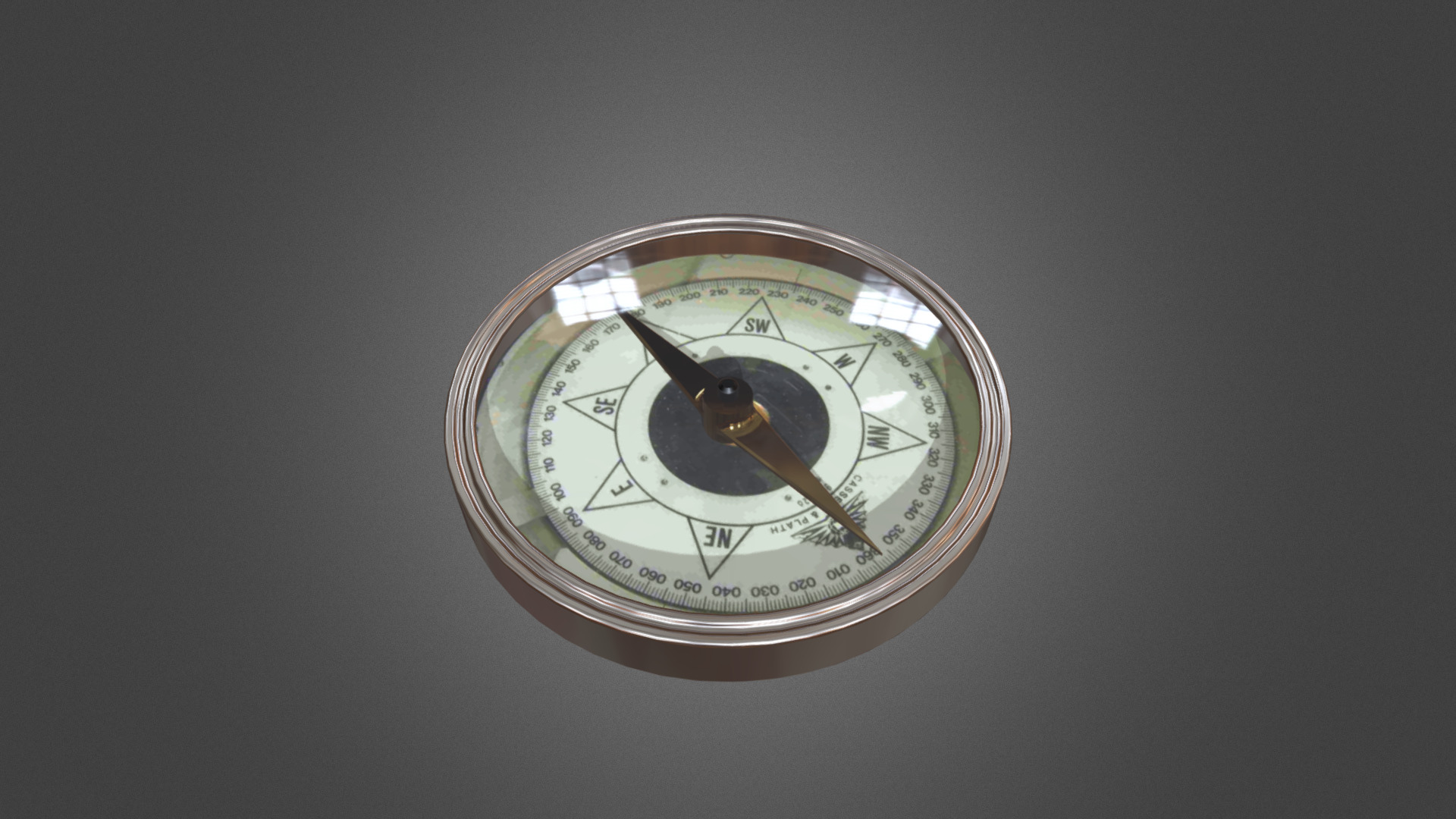 3D model Compass - This is a 3D model of the Compass. The 3D model is about a round clock with a black face.