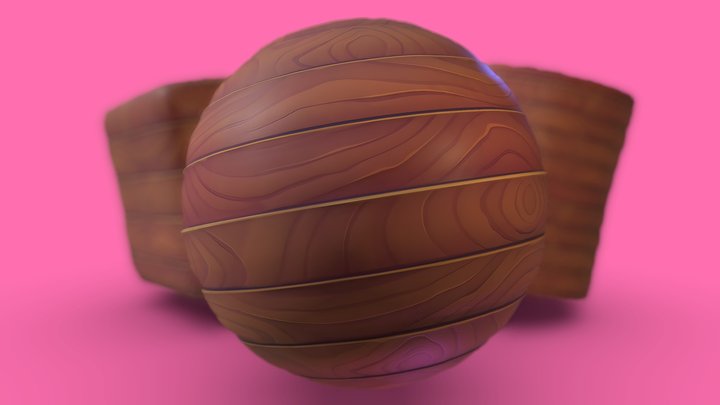 Stylized PBR Texture / Material Wood Planks 3D Model