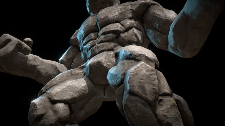 Rock Game Character 3D Model
