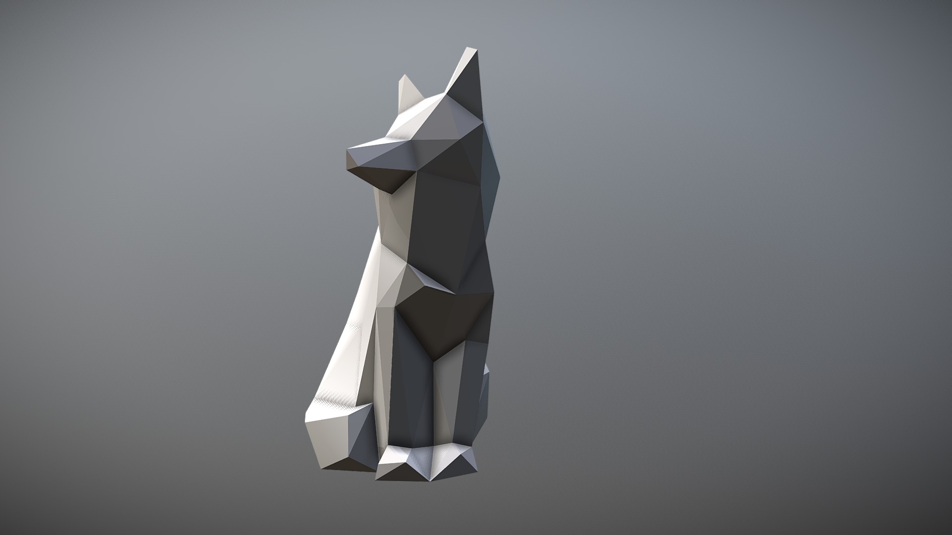 3D model Fox - This is a 3D model of the Fox. The 3D model is about a white paper origami bird.