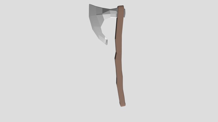 Low Poly Viking Axe 3D Model