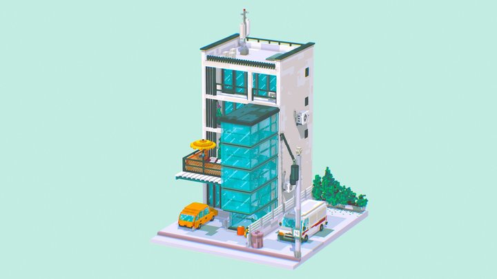 Storefront Glass F 3D Model