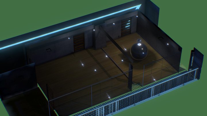 Gantz Room - VR Android Test Low Poly Room 1Mb 3D Model