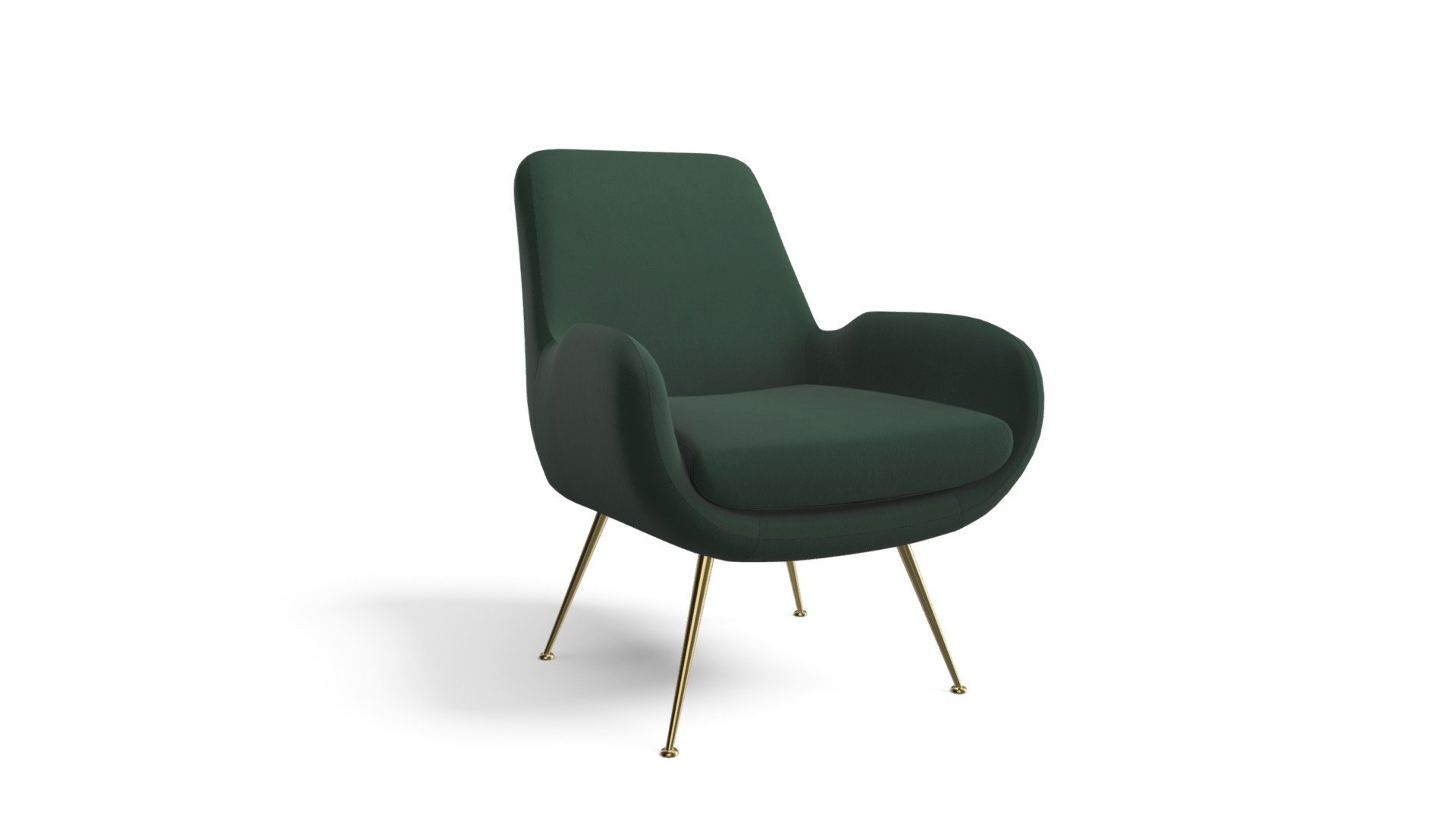 Moby Accent Chair Pine Green Velvet Download Free 3D model by