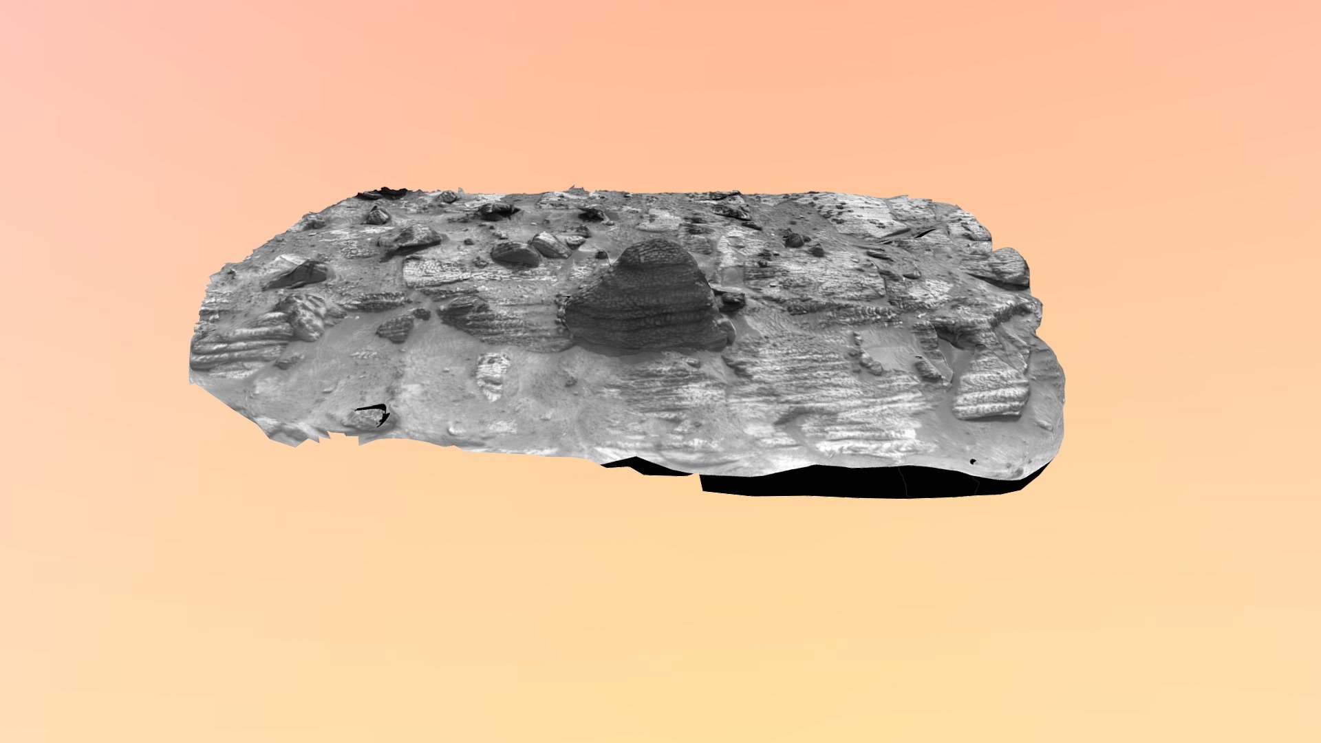Mishe Mokwa polygon horizon (RMI 3D, Mars) — Sketchfab embed 3D viewer