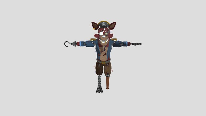 Stylized  Foxy The Pirate Fox V3 3.6 3D Model