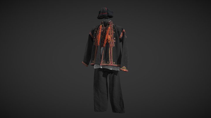 Комплект чоловічого вбрання рахівських гуцулів 3D Model