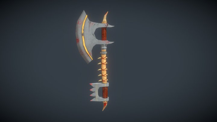 3D Battle Axe 3D Model