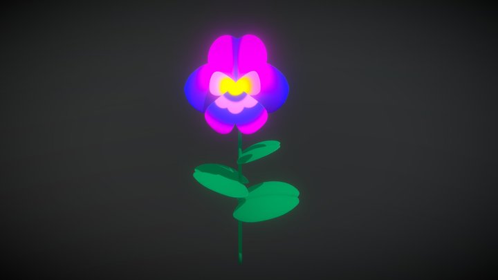Wild Pansy (Pink) 3D Model