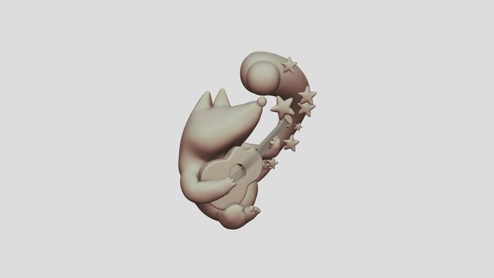 Musical Fox 3D Model
