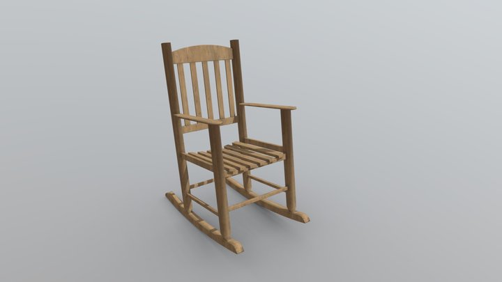 Low Poly Rocking Chair 3D Model