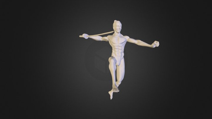samurai with katana 3D Model