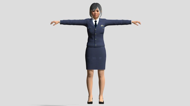 police woman japanese 3D Model