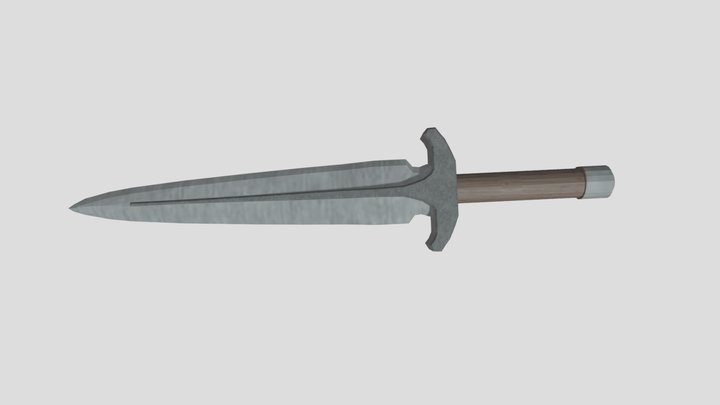 low poly steel dagger 3D Model