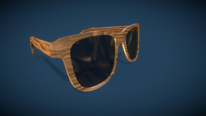 Wooden Sunglasses 3D Model
