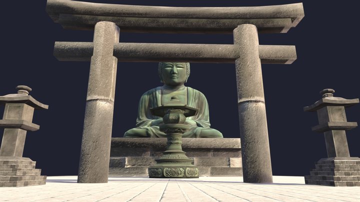 Buddhist Temple Prop Assembly 3D Model