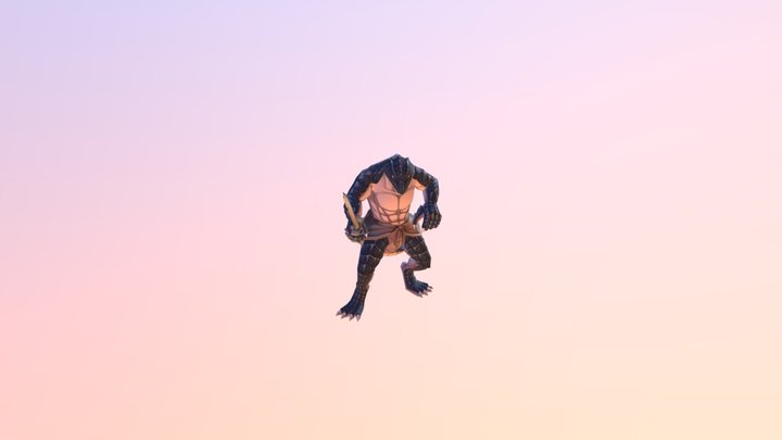 Generic Lizardman w/ 5 color options (Overlord) 3D Model