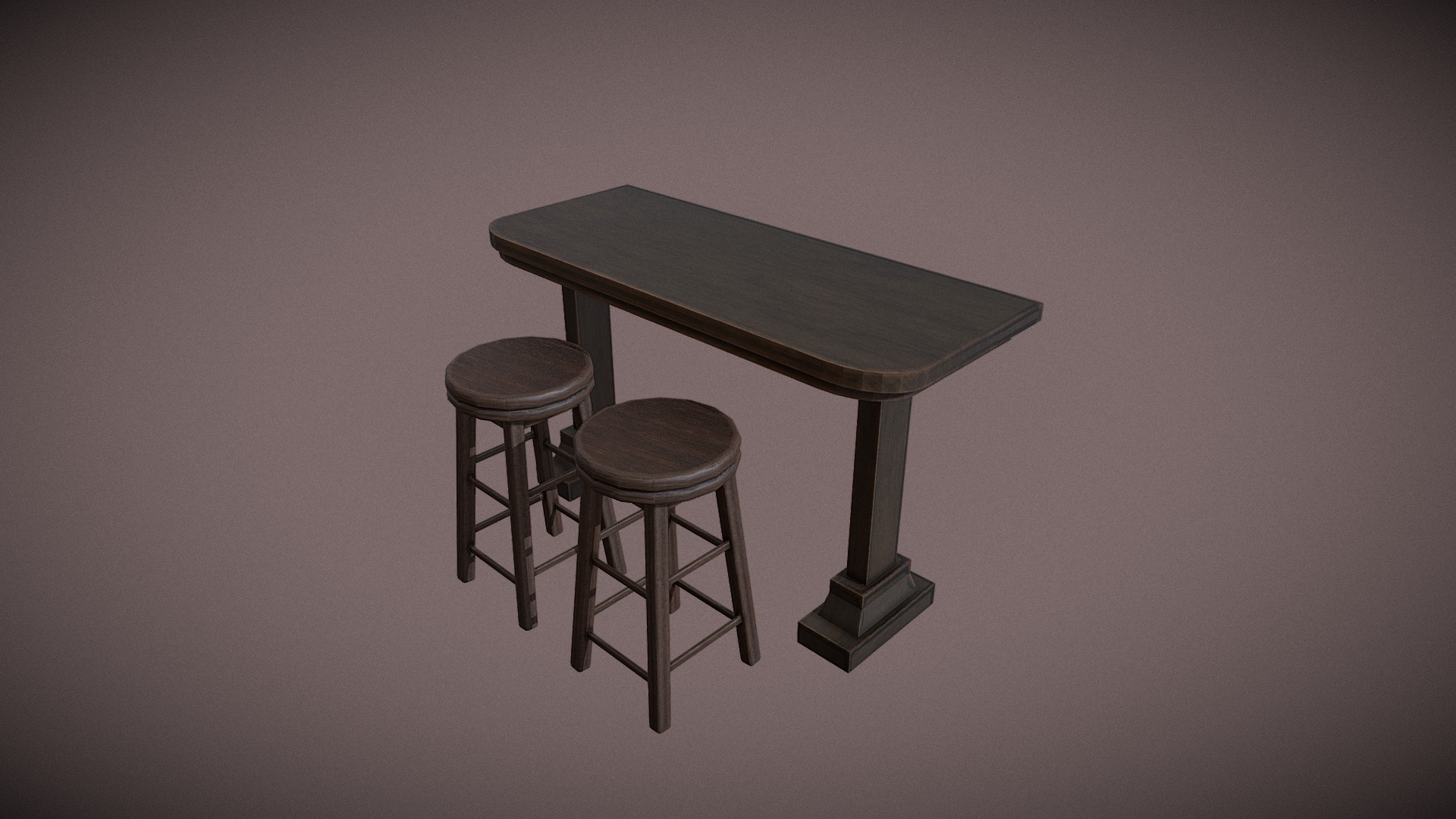 3D model Mini Table - This is a 3D model of the Mini Table. The 3D model is about a table with stools.