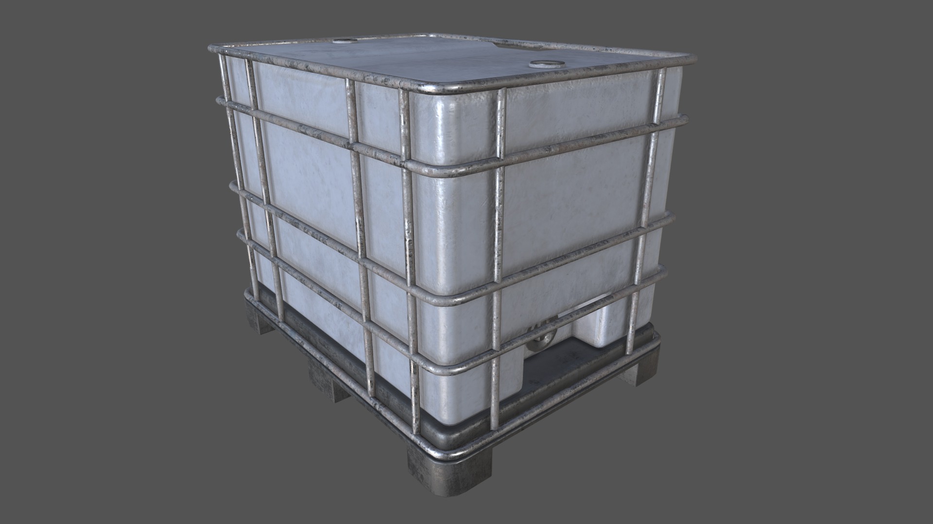 3D model Liquid Container White PBR - This is a 3D model of the Liquid Container White PBR. The 3D model is about a metal box with a metal lid.