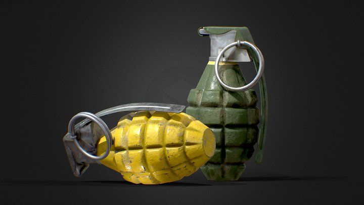 MK2 Grenades Pack 3D Model