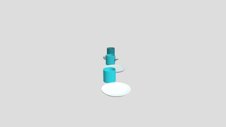 cups and plates 3D Model