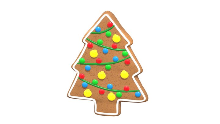 Christmas Tree Gingerbread Cookie Arbol Navidad 3D Model